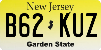 NJ license plate B62KUZ
