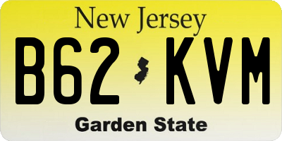 NJ license plate B62KVM
