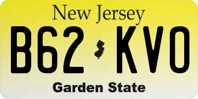 NJ license plate B62KVO