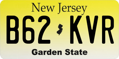 NJ license plate B62KVR