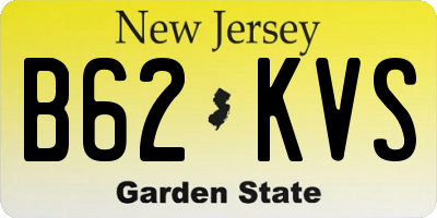 NJ license plate B62KVS