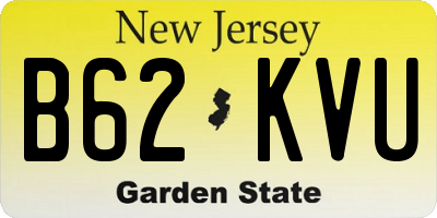 NJ license plate B62KVU