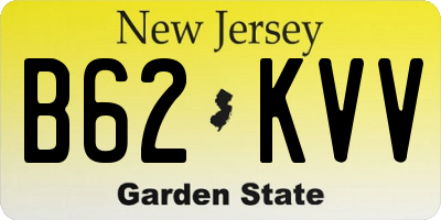 NJ license plate B62KVV