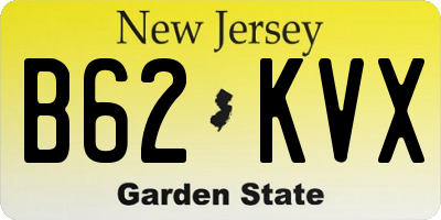 NJ license plate B62KVX