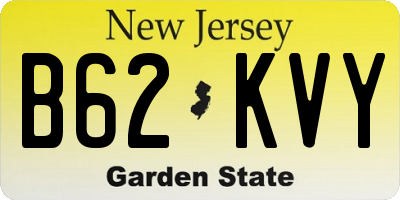 NJ license plate B62KVY