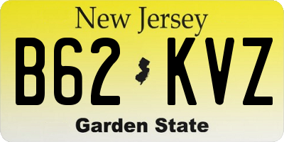 NJ license plate B62KVZ
