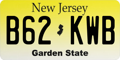 NJ license plate B62KWB