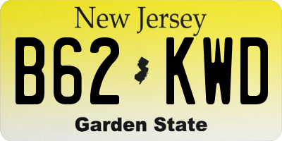 NJ license plate B62KWD