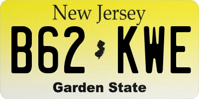 NJ license plate B62KWE