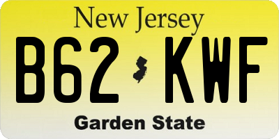 NJ license plate B62KWF