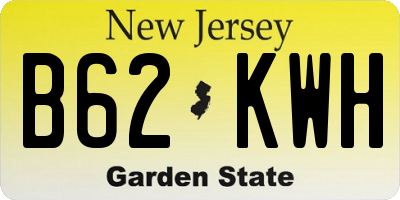 NJ license plate B62KWH