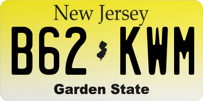 NJ license plate B62KWM