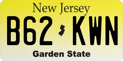 NJ license plate B62KWN