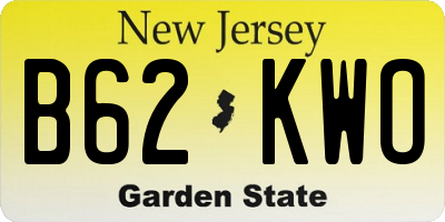 NJ license plate B62KWO