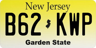NJ license plate B62KWP