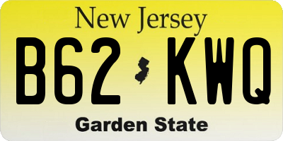 NJ license plate B62KWQ