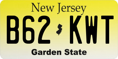 NJ license plate B62KWT
