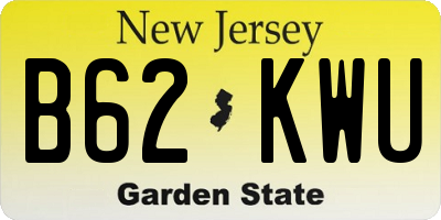 NJ license plate B62KWU