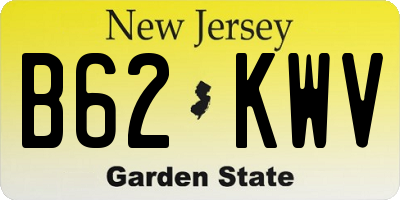 NJ license plate B62KWV