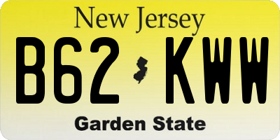 NJ license plate B62KWW
