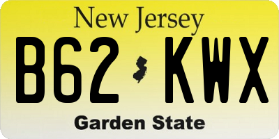 NJ license plate B62KWX