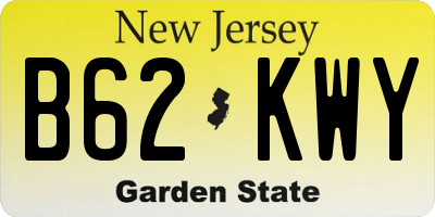 NJ license plate B62KWY