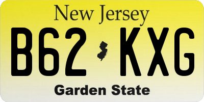 NJ license plate B62KXG