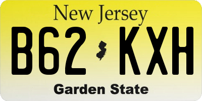 NJ license plate B62KXH
