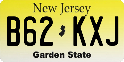 NJ license plate B62KXJ