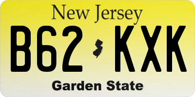NJ license plate B62KXK