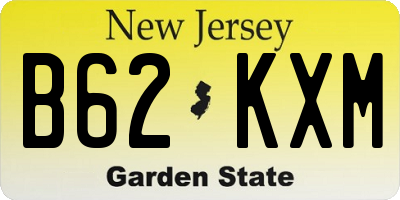 NJ license plate B62KXM