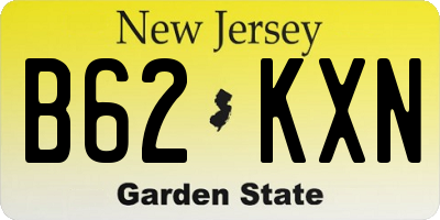 NJ license plate B62KXN
