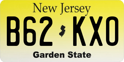 NJ license plate B62KXO