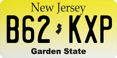 NJ license plate B62KXP