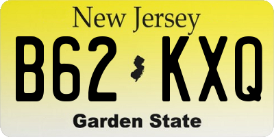 NJ license plate B62KXQ