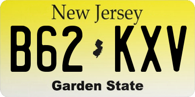 NJ license plate B62KXV
