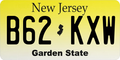 NJ license plate B62KXW