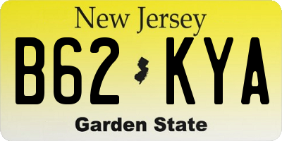 NJ license plate B62KYA