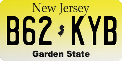 NJ license plate B62KYB