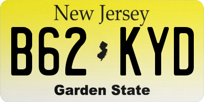 NJ license plate B62KYD