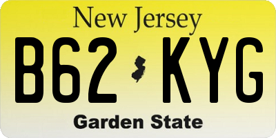 NJ license plate B62KYG