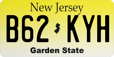 NJ license plate B62KYH