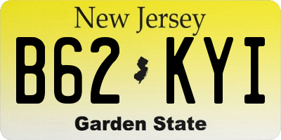 NJ license plate B62KYI