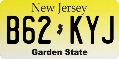 NJ license plate B62KYJ