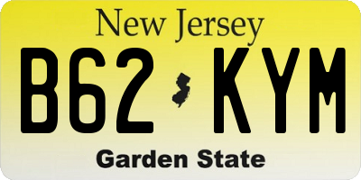 NJ license plate B62KYM