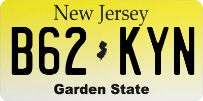 NJ license plate B62KYN