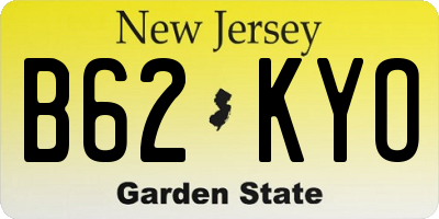NJ license plate B62KYO