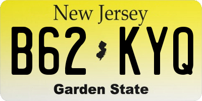 NJ license plate B62KYQ