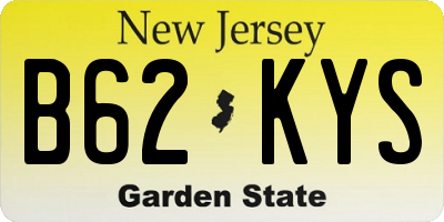 NJ license plate B62KYS