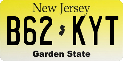 NJ license plate B62KYT